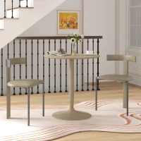 HOMCOM 75H x Φ70cm Two-Person Minimalistic Dining Table - Light Brown(m-6)