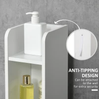 kleankin Modern Bathroom Storage Cabinet, Freestanding Tall Bathroom Cabinet with Open Shelves and 3 Cupboards with Door, for Bedroom Hallway, White(m-6)