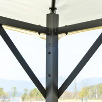 Outsunny Gazebo da Giardino 3x3m in Metallo con Doppio Tettuccio, Bianco e Crema(m-9)
