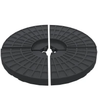 Outsunny Set Base per Ombrellone 4 Pezzi Componibili Max. 17 Litri HDPE 48x48x8cm Nero(m-10)