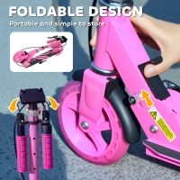 AIYAPLAY Scooter for Kids Aged 3-8 Years, with Adjustable Handle, Two Light Up Wheels, Handbrake, Rear Brake, Pink(m-7)