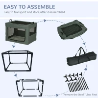 PawHut 80cm Pet Carrier, with Cushion, for Small and Medium Dogs - Grey(m-7)