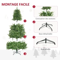 HOMCOM Sapin de Noël artificiel 228 cm 2056 branches + support pied vert(m-6)