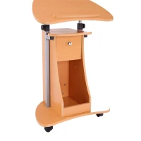 HOMCOM Table ordinateur portable bureau support ordinateur portable plateau conférence station de travail réglable bois clair(m-6)