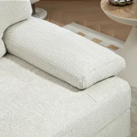 HOMCOM 2 Seater Sofa, Modern Fabric Loveseat with Spring Cushion and Metal Legs, Small Couch for Living Room, Bedroom, Home Office, Reception, Cream White(m-8)