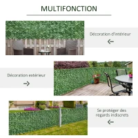 Outsunny Haie Artificielle Brise-Vue décoration Rouleau 3L x 1H m Feuillage réaliste Anti-UV Vert(m-5)