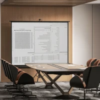 HOMCOM Écran de projection 100 pouces avec support trépied hauteur réglable, écran 4K HD 4:3, films en intérieur/à l'extérieur(m-9)