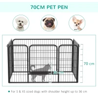 PawHut Heavy Duty Dog Pet Puppy Metal Playpen Play Pen Rabbit Pig Hutch Run Enclosure Foldable Black Large, 125 x 80 x 70 cm(m-5)