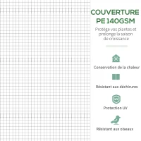 Outsunny Serre de jardin tunnel 10,4 m² serre de jardin anti-UV porte zippée enroulable fenêtres maille 350 x 300 x 200 cm blanc(m-5)