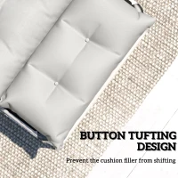 Outsunny Set of Two 190 x 56cm Sun Lounger Cushions - Light Grey(m-6)