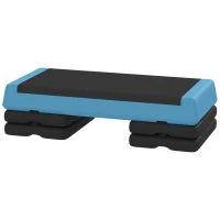 SPORTNOW Adjustable Fitness Stepper, with Non-Slip Surface, for Home, Gym, Office Workout, Light Blue(m-11)