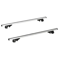 HOMCOM Barras de Techo Universales para Vehículos de Aluminio Bacas Portaequipajes Coche Automóvil Baca para Coche Universales con Cerradura Carga 75 kg 135 cm Plata(m-10)