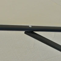 Outsunny 3m Cantilever Parasol with Easy Lever, Patio Umbrella with Crank Handle, Cross Base and 6 Metal Ribs, Outdoor Sun Shades for Garden, White(m-7)