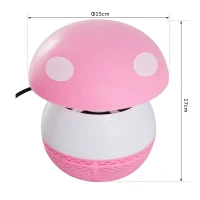 Destructeur d'insectes 3 W design champignon rose blanc(m-3)