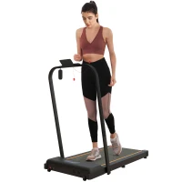 SPORTNOW Tapis de marche électrique pliable vitesse jusqu'à 6 km/h puissance 2,5 CV écran LED télécommande acier noir(m-10)