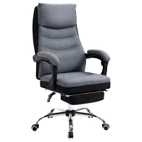 Vinsetto Office Chair, Executive Desk Chair 135° Reclining Computer Chair with Adjustable Height, Retractable Footrest and Swivel Wheels, Grey(m-11)