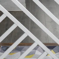 PawHut Foldable Wooden Pet Gate, with Three Panels - Grey(m-7)