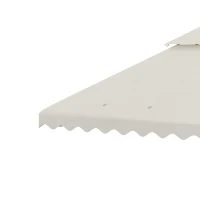 Outsunny Toldo de Repuesto para Pérgola con Techo de Doble Ventilación y 10 Orificios de Drenaje para Patio Jardín 4x3 m Crema(m-8)