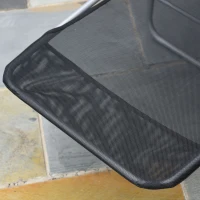Outsunny Chaise Longue Pliante Bain de Soleil inclinable transat textilène lit Jardin Plage 182 x 56 x 24,5 cm Noir(m-9)