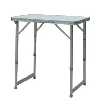 Outsunny Mesa Plegable de Picnic como una maleta para playa camping 60x45x64cm Aluminio Altura Ajustable(m-10)