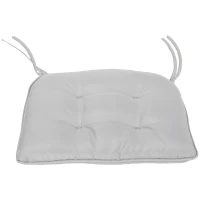 Outsunny Lot de 4 Coussins de chaise de jardin capitonné Rembourrage 4 cm Tissu Polyester dim. 43L x 41l cm Gris clair(m-9)