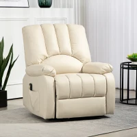 HOMCOM Fauteuil relax inclinable électrique releveur avec repose-pied et télécommande 86 x 92 x 102 cm Beige(m-8)