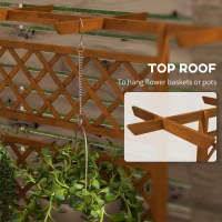 Outsunny Wooden Trellis Planter Box, Raised Garden Bed to Grow Vegetables, Herbs and Flowers, Orange(m-5)