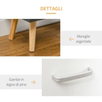 HOMCOM Scarpiera Salvaspazio per 8 Paia di Scarpe con 2 Ante e Armadietto, 80x25.5x112.5cm, Grigio e Bianco(m-6)