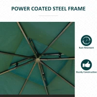 Outsunny 3(m) x 3(m) Metal Garden Gazebo Marquee Party Tent Patio Canopy Pavilion + Sidewalls - Green(m-4)