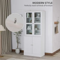 HOMCOM Double Storage Display Cabinet - White(m-4)