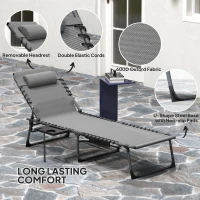 Outsunny Five-Position Reclining Sun Lounger - Grey(m-5)