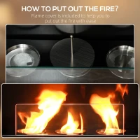 HOMCOM Bioethanol Fire Heater, with Brickwork-Effect Mantelpiece - Brown(m-5)