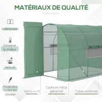 Outsunny Serre de Jardin Tunnel 6 m² Acier galvanisé renforcé diamètre 2,5 cm + PE Haute densité fenêtres Porte Vert(m-4)