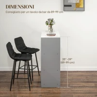 HOMCOM Set 2 Sgabelli da Cucina Stile Nordico in Tessuto Effetto Velluto e Metallo, 45x47x84 cm, Nero(m-7)