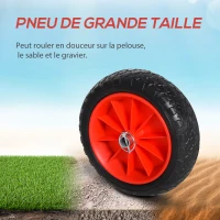 HOMCOM Chariot de surf pliable chariot de transport chariot de canoë cadre en aluminium dim. 64L x 55l x 38,5H noir et rouge(m-4)