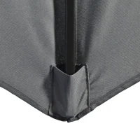 Outsunny Garden 3(m) Parasol Umbrella, Outdoor Market Table Umbrella Sun Shade Canopy with 8 Ribs, Easy Push to Open, Grey(m-9)