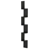 HOMCOM Moderna Libreria da Parete con Mensole in Legno MDF 12 x 12 x 120cm Nero(m-10)