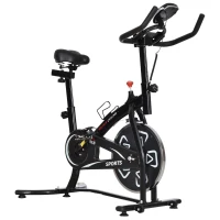 HOMCOM Indoor Stationary Exercise Bike 6kg Flywheel Fitness Cardio Workout Bke Trainer for Home Gym w/ Adjustable Resistance LCD Monitor Pad and Bottle Holder Black(m-11)