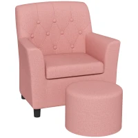 AIYAPLAY 2PCs Kids Sofa Set with Footrest, for Playroom, Bedroom, Pink(m-1)