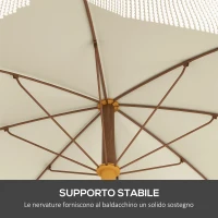 Outsunny Ombrellone da Spiaggia Salvaspazio con Protezione UV40+ e Borsa di Trasporto, Grigio Chiaro(m-5)