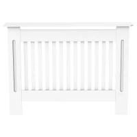 HOMCOM Copritermosifone a Doghe in MDF per Casa e Ufficio, 112x19x81 cm, Bianco(m-10)