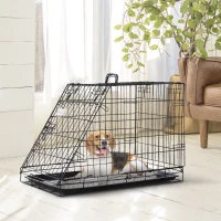 Pawhut Trapeze Collapsible Dog Pet Travel Box Cage Removable Tray 93 x 58 x 65cm(m-9)