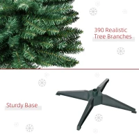 HOMCOM 6ft Unlit Artificial Christmas Tree, Pencil Slim Xmas Tree with Solid Stand and Realistic Branches, Green(m-6)