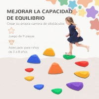 ZONEKIZ Juego de Equilibrio Infantil Set de 11 Piezas para Entrenamiento de Equilibrio y Coordinación 40,5x40,5x20 cm Multicolor(m-4)