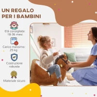 AIYAPLAY Cavallo a Dondolo per Bambini 18-36 Mesi con Suoni, Base in Legno e Cintura di Sicurezza, Marrone(m-8)