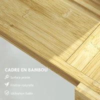 HOMCOM Pont étagère plateau de baignoire extensible en bambou avec porte-gobelet et porte-savon, 75-109 x 23 x 4.5cm(m-7)