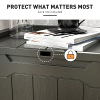 HOMCOM 107 L Plastic Storage Chest with Lid - Charcoal Grey(m-5)