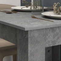 HOMCOM Square Dining Table, Modern Small Dining Table with Faux Cement Effect, Space Saving, Non-slip Foot Pads, Cement Grey(m-8)