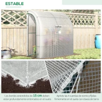 Outsunny Invernadero de Exterior con Ventanas Estantes de 3 Niveles Puerta con Cremallera y Marco de Acero 200x100x215 cm Blanco(m-7)