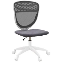 Vinsetto Armless Desk Chair, Mesh Office Chair, Height Adjustable with Swivel Wheels, Grey(m-11)
